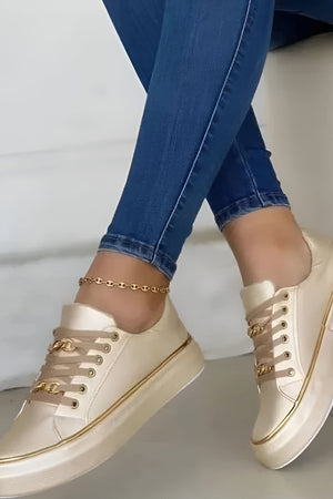 Gold-Accent Sneakers