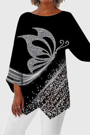 The Adèle Printed Crew-Neck Top