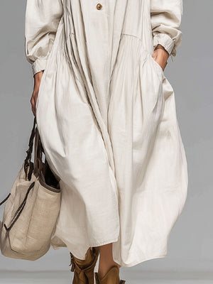 The Aspasie Cotton Linen Midi Dress