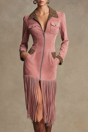 The Araminthe Suede Midi Dress