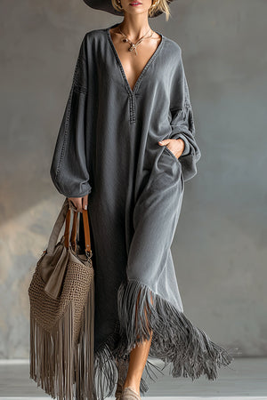 The Sérénade Denim Maxi Dress