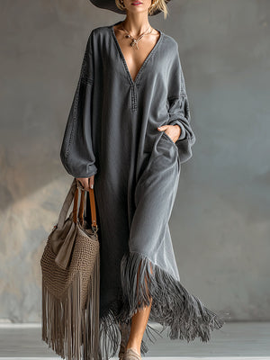 The Sérénade Denim Maxi Dress