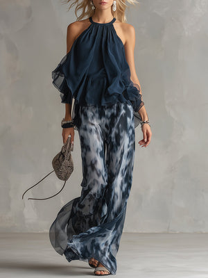 The Colette Printed Chiffon Set
