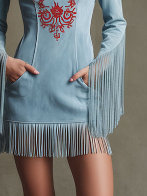The Ombeline Suede Mini Dress