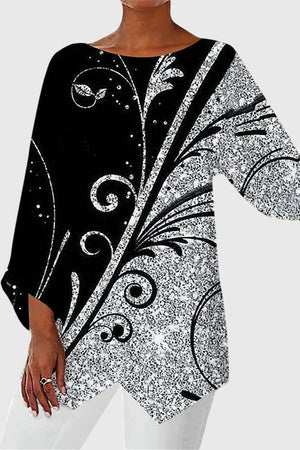 The Adèle Printed Crew-Neck Top