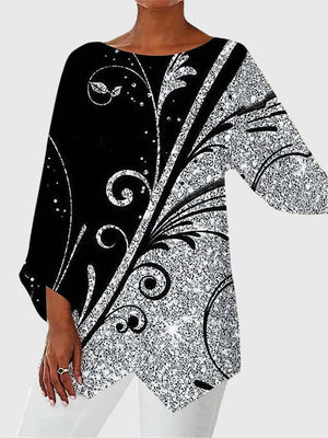 The Adèle Printed Crew-Neck Top
