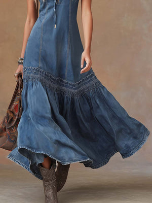 The Caroline Denim Maxi Dress