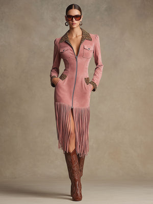 The Araminthe Suede Midi Dress