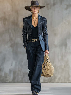 The Jacinthe Leather Blazer