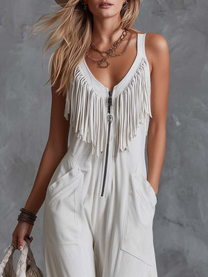The Florestine Suede Jumpsuit