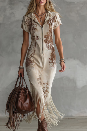 The Jeanine Suede Maxi Dress