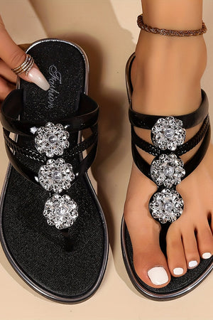 Glam Embellished Flat Sandals