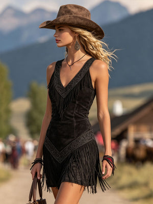 The Antoinette Suede Mini Dress