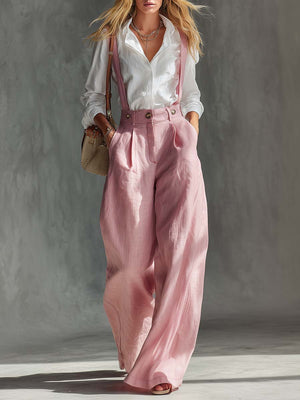 The Godelive Cotton Linen Dungarees
