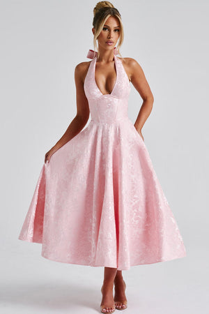 Halter Neck Midi Dress