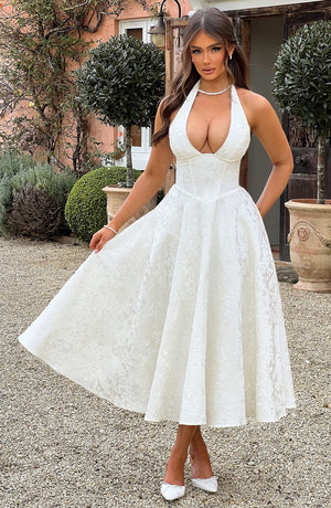 Halter Neck Midi Dress