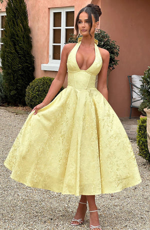 Halter Neck Midi Dress
