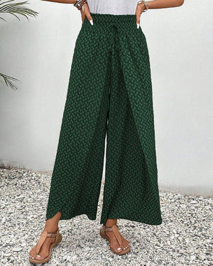 Wide-Leg Printed Trousers