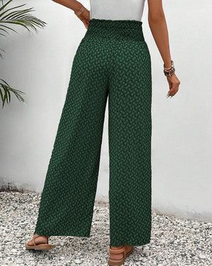 Wide-Leg Printed Trousers
