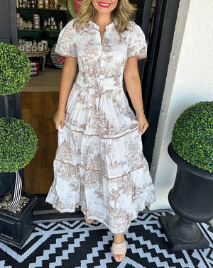 Tiered Print Maxi Dress
