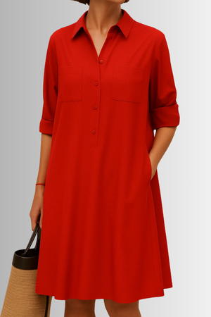 Button-Down A-Line Dress