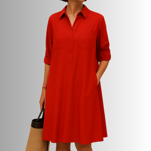 Button-Down A-Line Dress