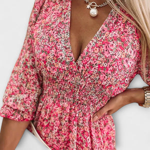 Floral Puff-Sleeve Mini Dress