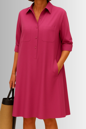 Button-Down A-Line Dress