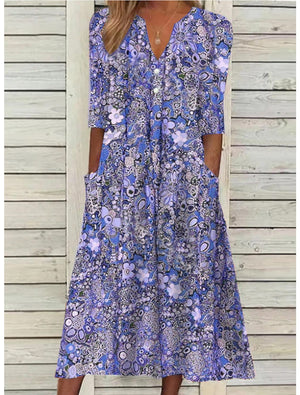Floral Button-Down Maxi Dress