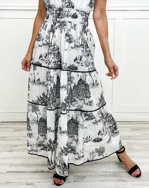 Tiered Print Maxi Dress