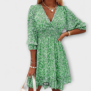 Floral Puff-Sleeve Mini Dress