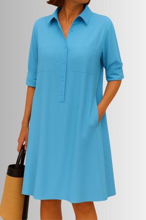 Button-Down A-Line Dress