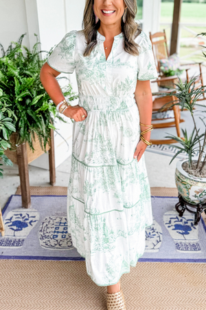 Tiered Print Maxi Dress