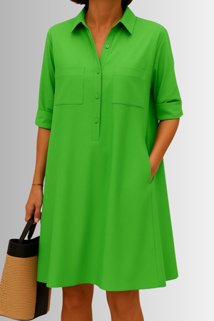 Button-Down A-Line Dress