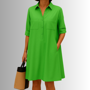 Button-Down A-Line Dress