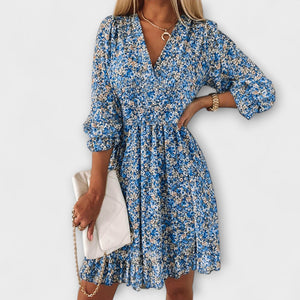 Floral Puff-Sleeve Mini Dress