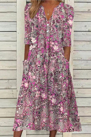 Floral Button-Down Maxi Dress