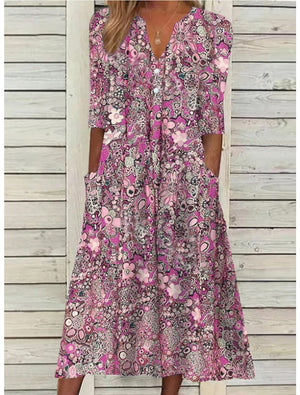 Floral Button-Down Maxi Dress