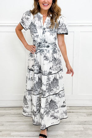 Tiered Print Maxi Dress