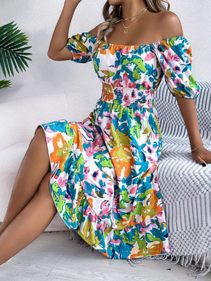 Off-Shoulder Midi Dress