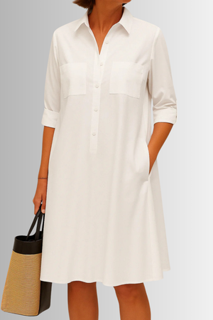 Button-Down A-Line Dress