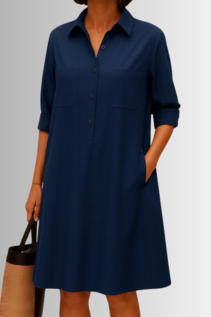 Button-Down A-Line Dress