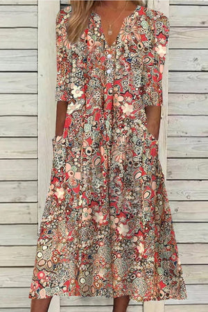 Floral Button-Down Maxi Dress
