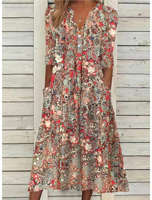 Floral Button-Down Maxi Dress