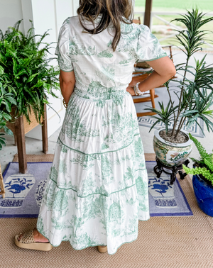 Tiered Print Maxi Dress