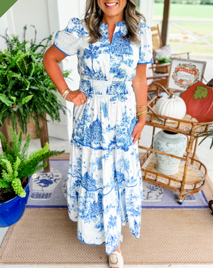 Tiered Print Maxi Dress