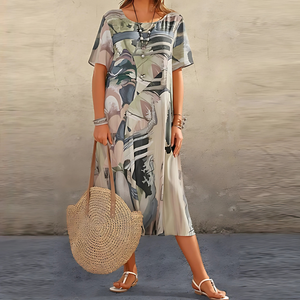 Abstract Print Midi Dress