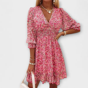 Floral Puff-Sleeve Mini Dress