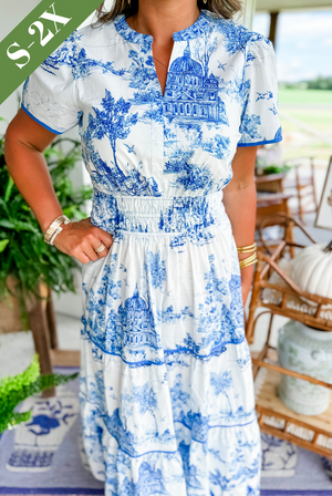 Tiered Print Maxi Dress