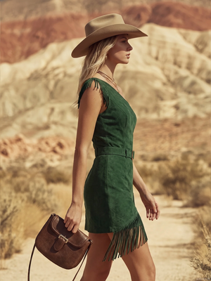 The Cyrielle Suede Mini Dress